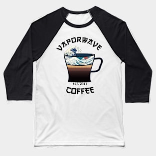 Vaporwave Aesthetic Great Wave Off Kanagawa Cafe Coffee Tea T-Shirt Baseball T-Shirt